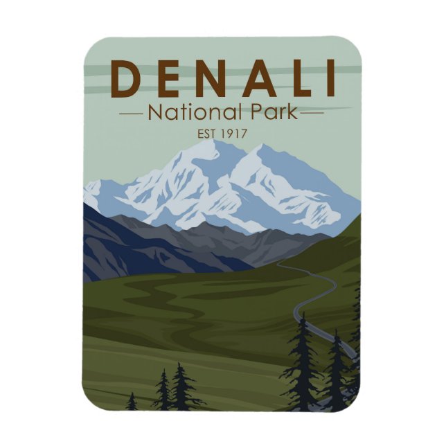 Nationalparkstraße Denali Magnet (Vertikal)