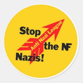 Nationalsozialistische Stopps the National Front! Runder Aufkleber