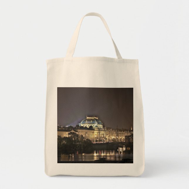 Nationaltheater Prag Nacht Tragetasche (Vorne)