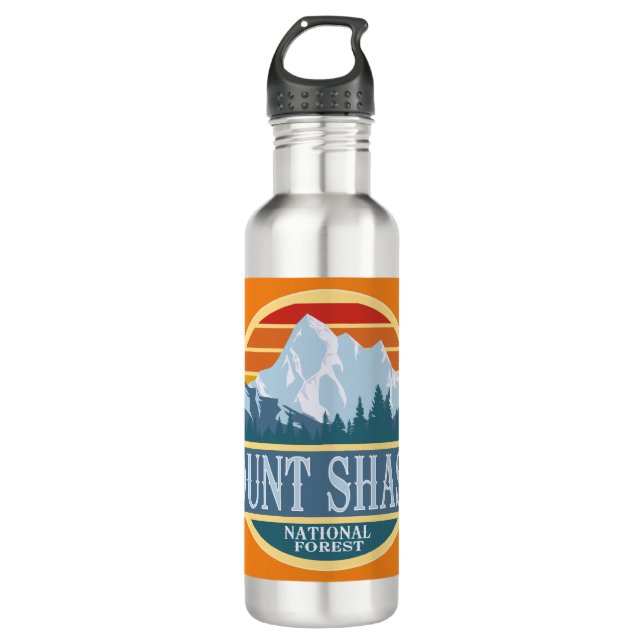Nationalwald Mount Shasta Edelstahlflasche (Vorderseite)
