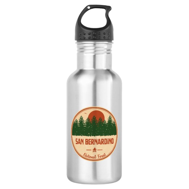 Nationalwald San Bernardino Edelstahlflasche (Vorderseite)