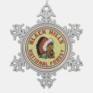 Nationalwald South Dakota Schneeflocken Zinn-Ornament