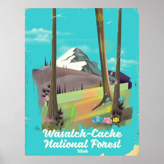 Nationalwald-Utah-Urlaubsplakat Wasatch-Cache Poster (Vorne)