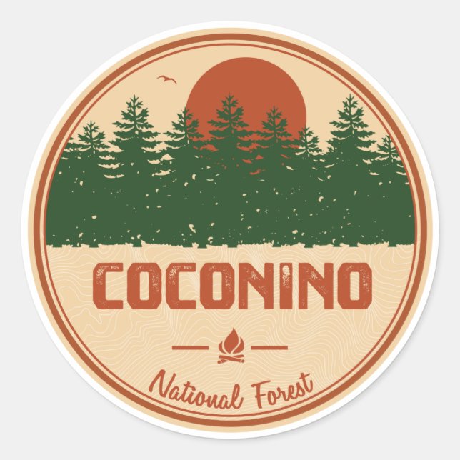 Nationalwald von Coconino Runder Aufkleber (Vorderseite)
