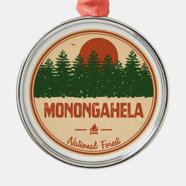 Nationalwald von Monongahela Ornament Aus Metall (Vorne)
