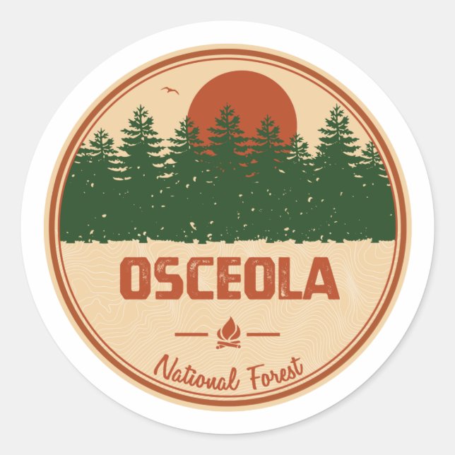 Nationalwald von Osceola Runder Aufkleber (Vorderseite)