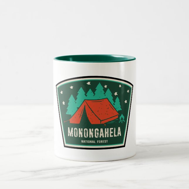 Nationalwald West-Virginia-Camping Zweifarbige Tasse (Mittel)