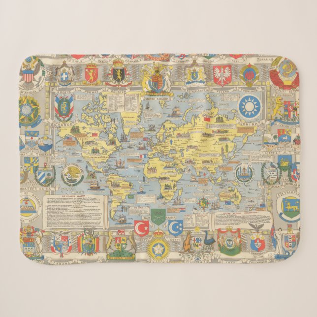 Nationens-Karte der Welt Sherpadecke (Vorderseite (Horizontal))