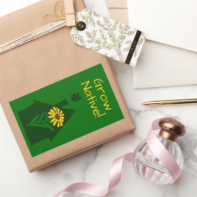 Nativ wachsen! rechteckiger aufkleber (Schenken)