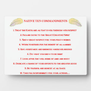 Native 10 Commandments Tabletop Plaque mit Easel Fotoplatte