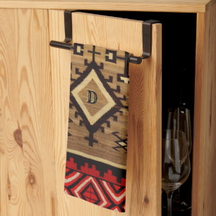 Native Am. Design mit/ohne Initialen Geschirrtuch