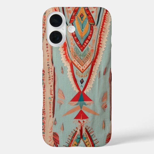 Native America Pattern iPhone 16 Hülle (Rückseite)