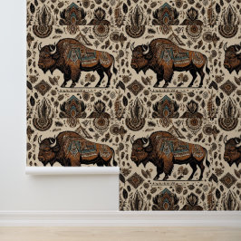 Native American Bison Buffalo Art Tapete
