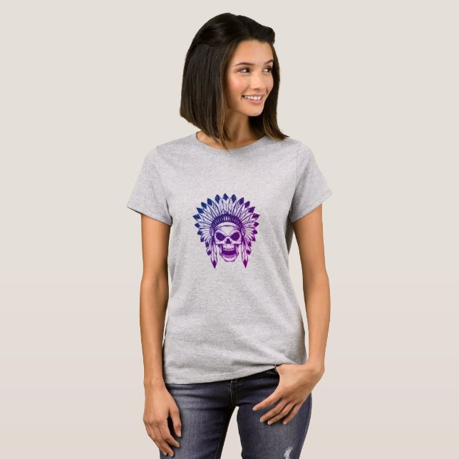 Native American Chief Skull T-Shirt (Vorne ganz)