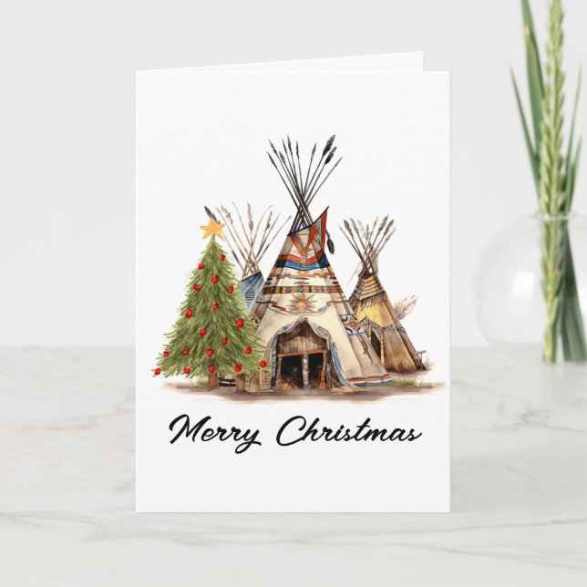 Native American Christmas Card Einladung (Vorderseite)