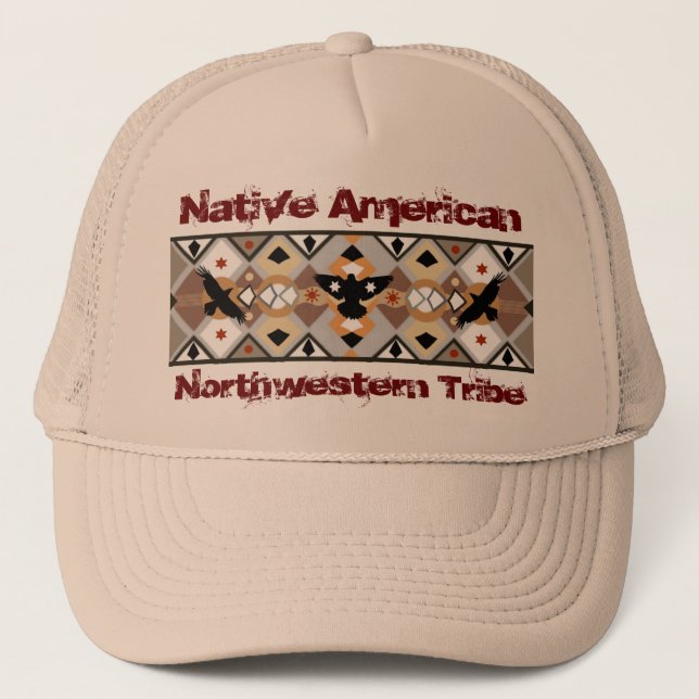 Native American Crow Hat Truckerkappe (Vorderseite)