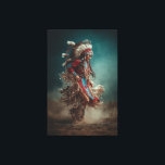 Native American Dancer Canvas Leinwanddruck<br><div class="desc">Bring bold movement, color, and cultural-inspired beauty into your space with this Native American dancer canvas print. Featuring a striking woman in traditional regalia captured in a dramatic and expressive pose, this artwork adds strength, elegance, and artistic energy to any living room, bedroom, office, studio, or creative space. Rich red...</div>
