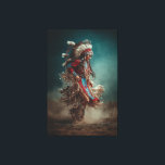 Native American Dancer Canvas Leinwanddruck<br><div class="desc">Bring bold movement, color, and cultural-inspired beauty into your space with this Native American dancer canvas print. Featuring a striking woman in traditional regalia captured in a dramatic and expressive pose, this artwork adds strength, elegance, and artistic energy to any living room, bedroom, office, studio, or creative space. Rich red...</div>
