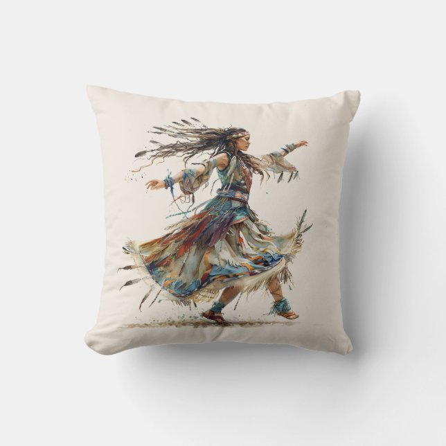 Native American Dancer Throw Kissen (Vorderseite)