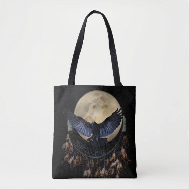 Native American Dream Catcher, Raven and Wolf Tasc Tasche (Vorderseite)