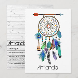 Native American Dreamcatcher Birthday Party Einladung