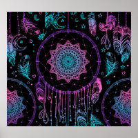 Native American Dreamcatcher Moon Pattern
