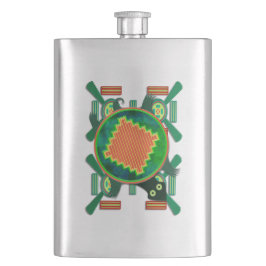 Native American Folk Art Turtle Flachmann