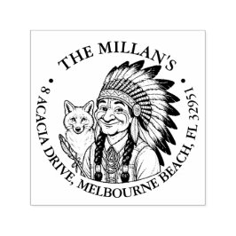 Native American Fuchs Theme Permastempel