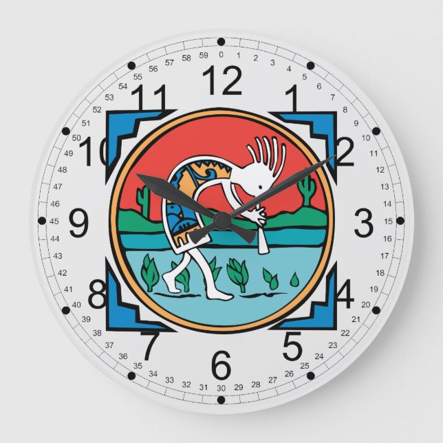 Native American Indian Kokopelli Große Wanduhr (Vorderseite)