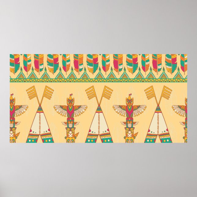 Native american indigenous ornamental seamless pat poster (Vorne)