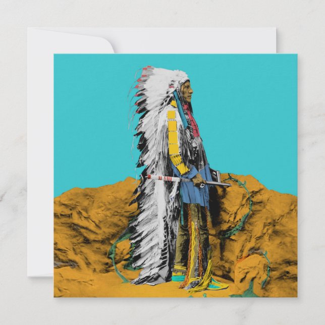 Native American Lakota Sioux Flat Grußkarte Karte (Vorderseite)