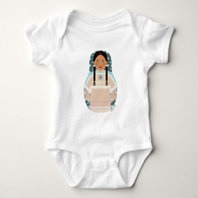 Native American Matryoshka Baby Bodysuit Strampler (Vorderseite)