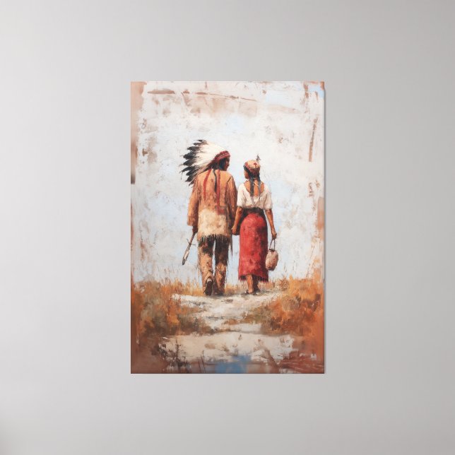 Native American Paar Leinwanddruck (Vorderseite)