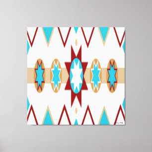 Native American Pattern Stretched Canvas Print Leinwanddruck