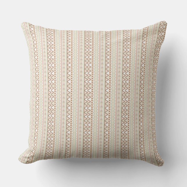 Native American Pattern Throw Pillow/Geometric Kissen (Vorderseite)