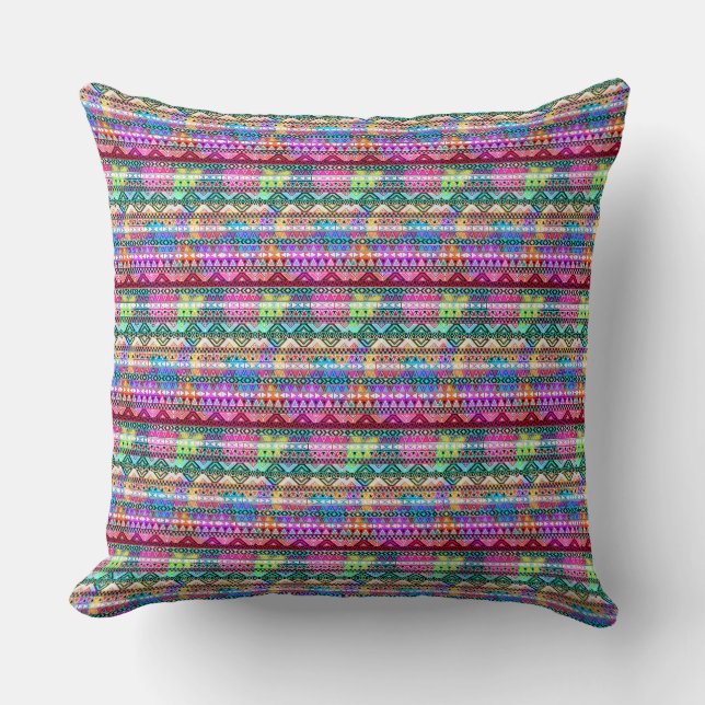 Native American Pattern Throw Pillow Kissen (Vorderseite)