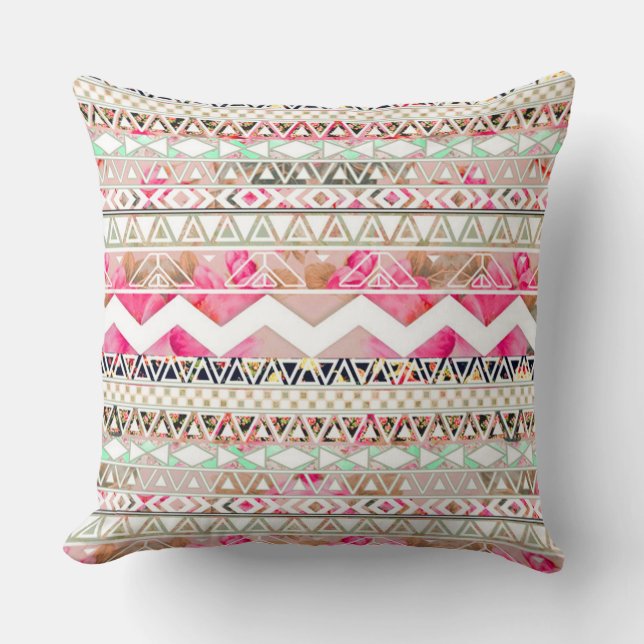 Native American Pattern Throw Pillow Kissen (Vorderseite)