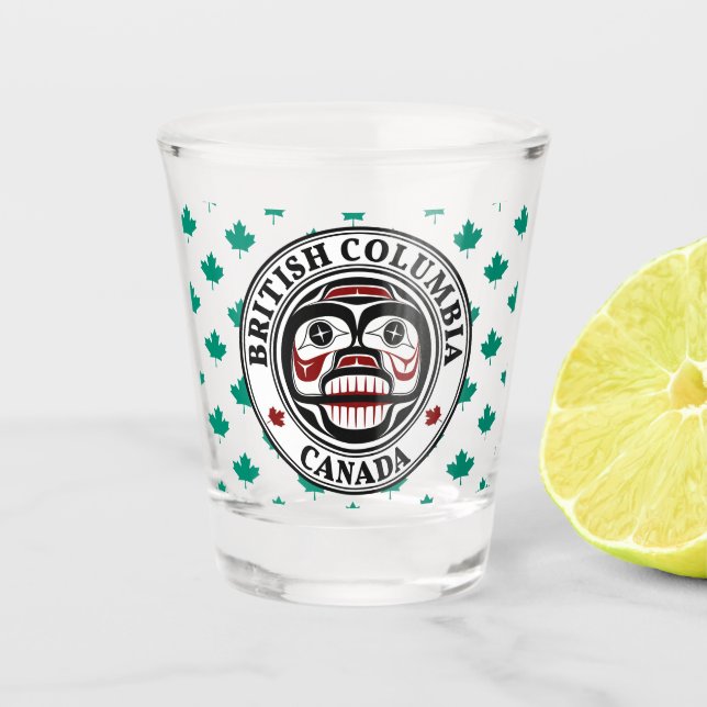 Native American Red Black Art Weull Schnapsglas (Vorderseite)