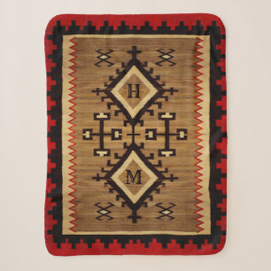 Native American Sherpa Blanket mit Ihren Initialen Sherpadecke