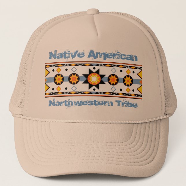 Native American Sun Pattern Hat Truckerkappe (Vorderseite)