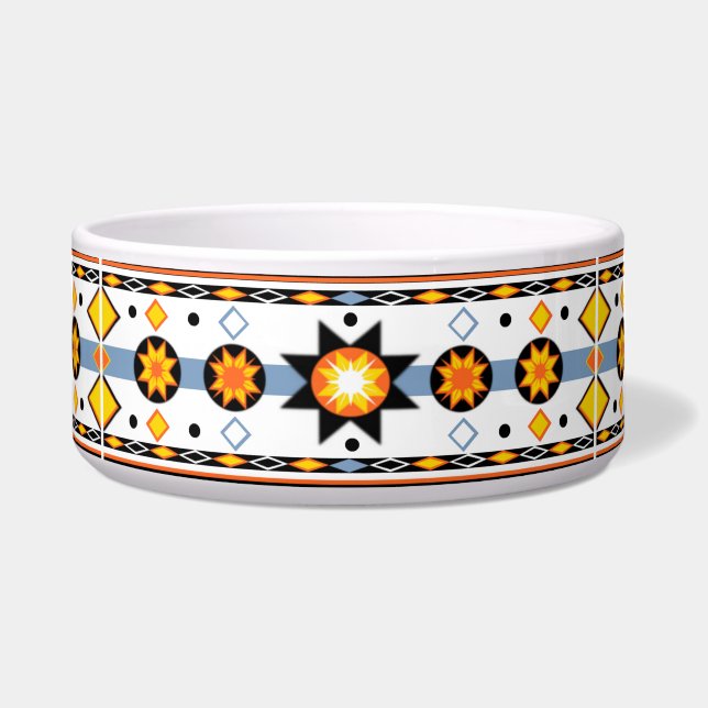 Native American Sun Pattern Pet Bowl Napf (Vorderseite)