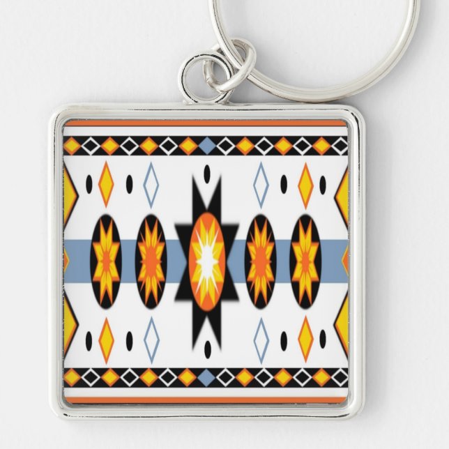 Native American Sun Pattern Schlüsselanhänger (Vorne)