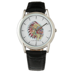 Native American Themed Skull Chief Watch Armbanduhr