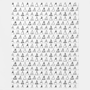 Native American Tipi Zents CUSTOM BG FARBE Fleecedecke