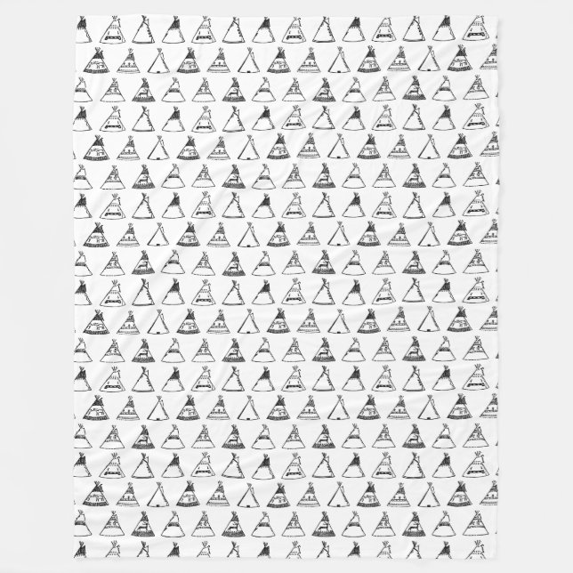Native American Tipi Zents CUSTOM BG FARBE Fleecedecke (Vorderseite)