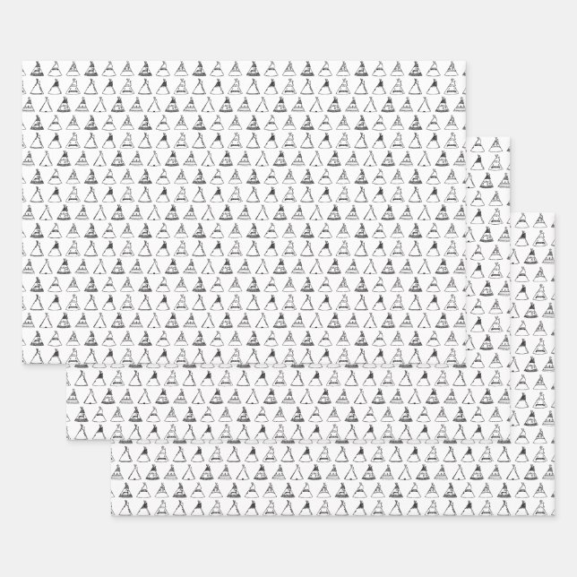 Native American Tipi Zents CUSTOM HINTERGRUND FARB Geschenkpapier Set (Set)