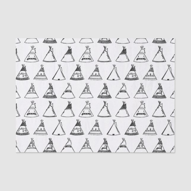Native American Tipi Zents CUSTOM HINTERGRUND FARB Seidenpapier (Vorderseite)