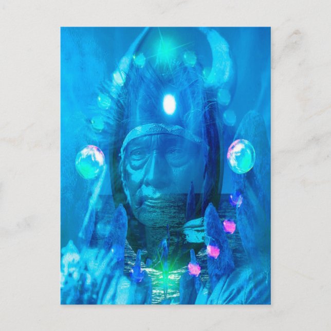 Native American Zauberer Postkarte (Vorderseite)