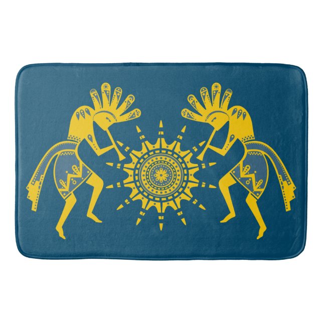 Native Americans Culture - Sun Dancing Kokopelli 6 Badematte (Vorderseite)