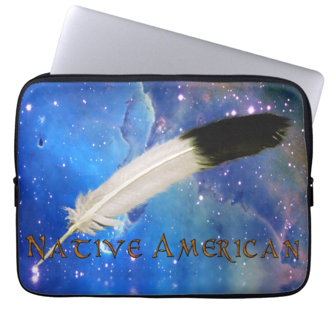 NATIVE AMERIKANISCHE Feather Outer-Space-Laptop-Si Laptopschutzhülle (Vorderseite)